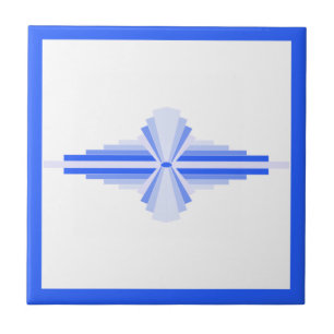 Carreau Éléments Art déco en bleu riche