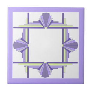Carreau Éléments Art déco en citron & violet