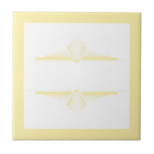 Carreau Éléments Art déco en jaune et crème