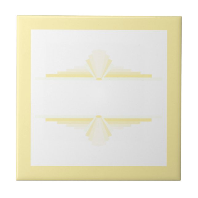 Carreau Éléments Art déco en jaune et crème (Devant)