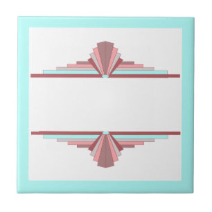 Carreau Éléments Art déco en rose foncé et bleu