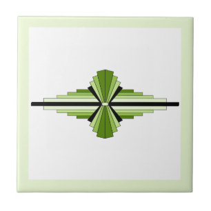 Carreau Éléments Art déco en vert mousse