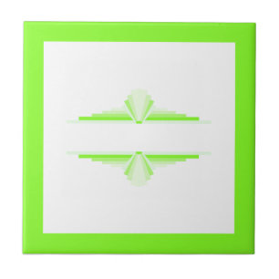 Carreau Eléments Art déco en vert tendre et citron vert