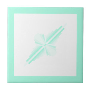 Carreau Éléments Art déco en vert turquoise doux