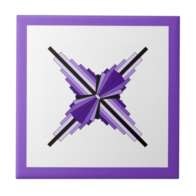 Carreau Éléments Art déco en violet (Devant)