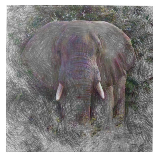Carreau Eléphant animal artistique (Devant)