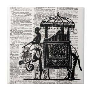 Carreau Elephant avec Howdah Dictionary Art