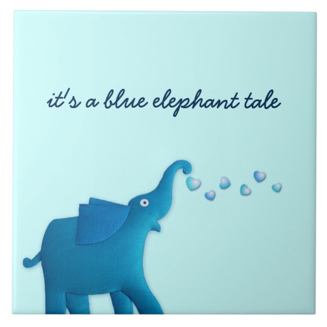 Carreau éléphant bleu (Devant)