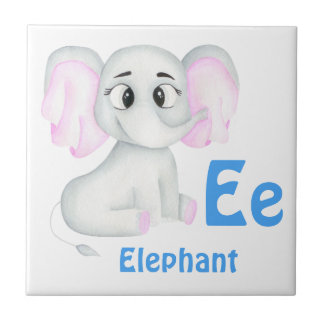 Carreau Elephant personnalise ABC : Lettre E - Ajouter vot