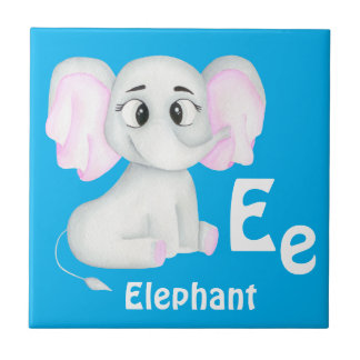 Carreau Elephant personnalise ABC : Lettre E - Ajouter vot