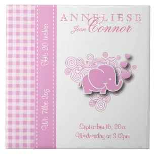 Carreau Éléphant rose et blanc de l'information de