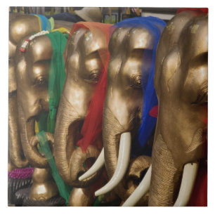 Carreau Éléphants dorés
