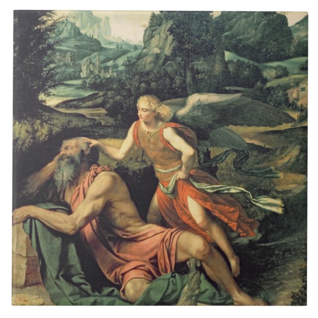 Carreau Élijah a visité par un ange, c.1534 (Devant)