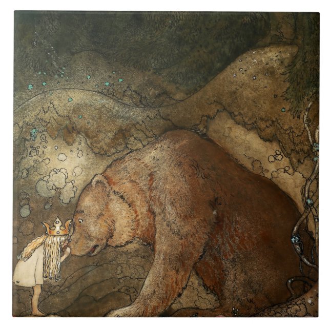 Carreau « Elle embrassa l'ours » de John Bauer (Devant)