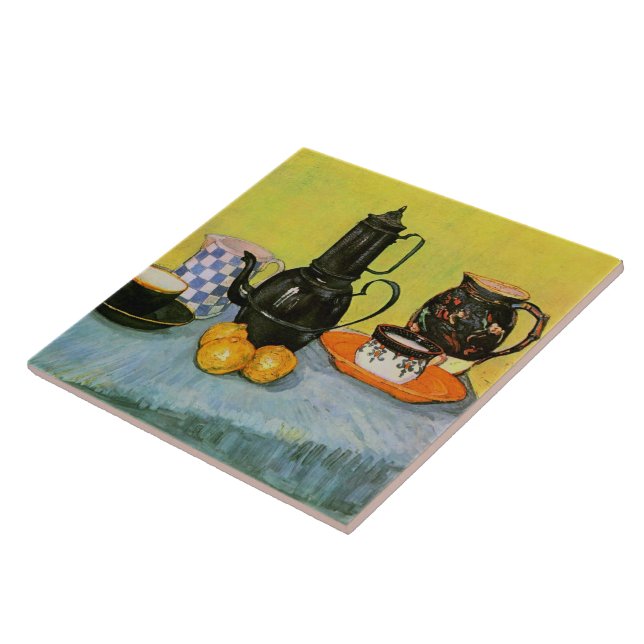 Carreau Émail bleu Coffeepot Terrain Van Gogh Fine (Côté)