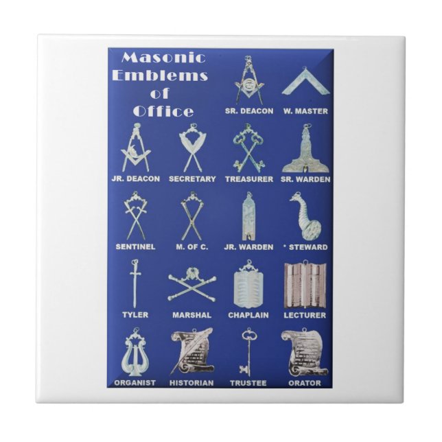 Carreau Emblèmes de maçons de bureau (Devant)