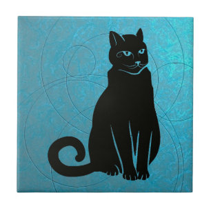 Carreau Embrassez le Mystère - Chat noir Cool Artiste