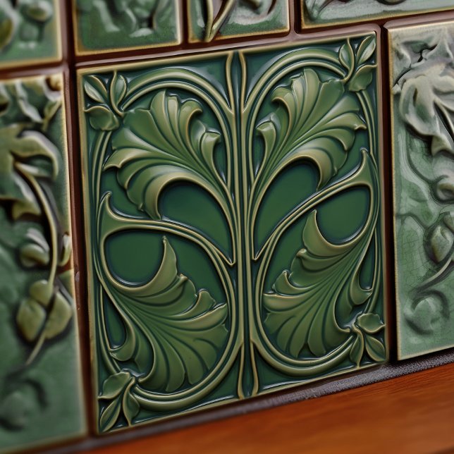 Carreau Emerald Elegance Carrelage Art Nouveau (Créateur téléchargé)