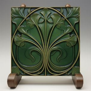 Carreau Emerald Flourish: Inspiré de l'Art Nouveau
