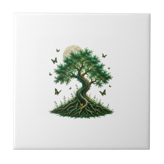 Carreau emerald magic tree latte mug (Devant)