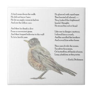 Carreau Emily Dickinson "In the Garden" Poem Tile
