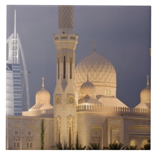 Carreau Émirats arabes unis, Dubaï. Mosquée au crépuscule  (Devant)