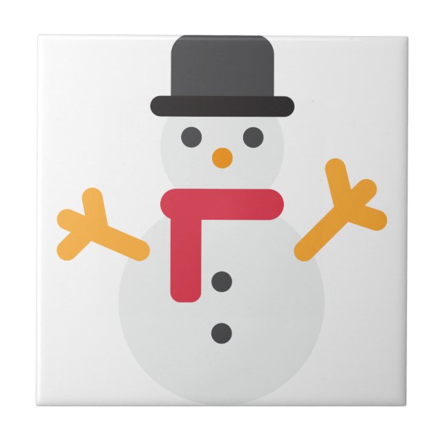 Carreau emoji bonhomme de neige (Devant)