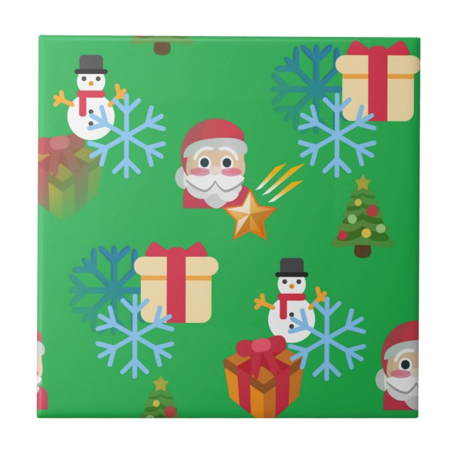Carreau emoji de Noël vert (Devant)