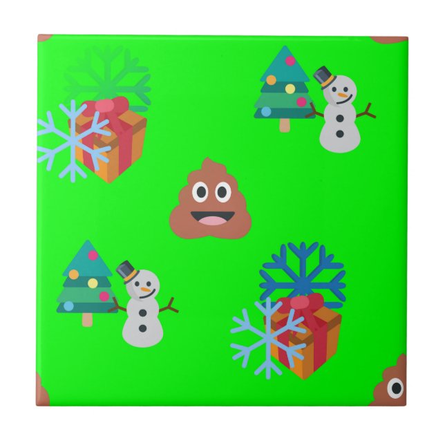 Carreau emoji poop de noël (Devant)