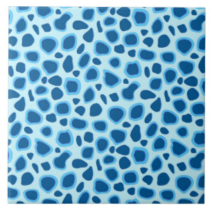 Carreau Empreinte de léopard - Cobalt foncé et bleu ciel