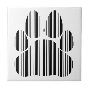 Carreau EMPREINTE DE PATTE DE CHAT Code-Barres Félin Motif