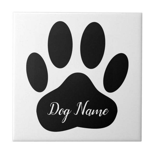 Carreau Empreinte de patte de chien avec nom personnalisé  (Devant)