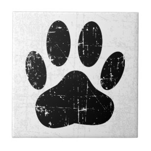 Carreau Empreinte de patte de chien en détresse Canine