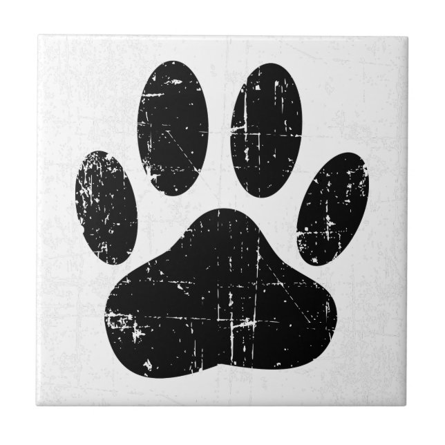 Carreau Empreinte de patte de chien en détresse Canine (Devant)