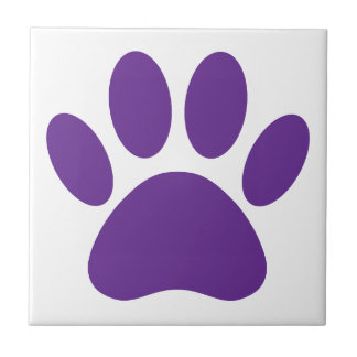 Carreau Empreinte de patte de chien violette carrée