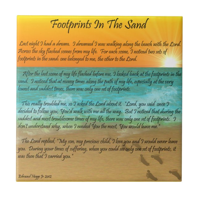 Carreau Empreintes de pas dans le sable (Devant)