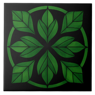 Carreau en céramique à motif de feuilles élégantes