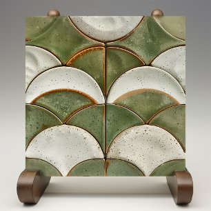 Carreau en céramique à relief faux écailles rustiq