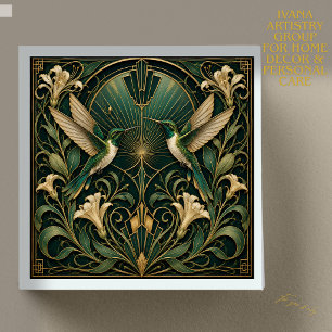 CARREAU EN CÉRAMIQUE ART DÉCO JUMEAUX COLIBRIS ÉME