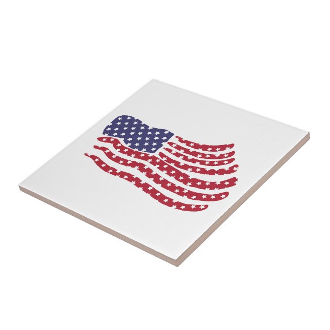 Carreau en céramique avec motif de drapeau bleu bl (Côté)