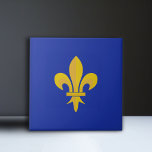 Carreau en céramique Bleu Roi avec Fleur de Lys Or<br><div class="desc">Ajoutez ce carrelage en céramique bleu roi avec une fleur de Lys couleur or à votre décor de cuisine ou de salle de bain pour une touche royale !</div>