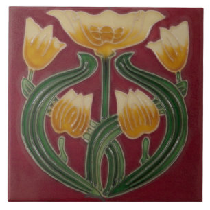 Carreau en céramique - Carreau Art Nouveau Tulipes