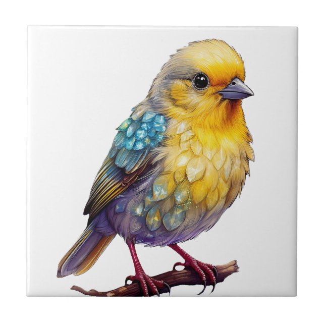 Carreau en céramique de cristal jaune de canari (Devant)