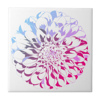 Carreau en céramique de fleur de dahlia - tons ros