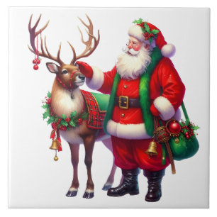 Carreau en céramique de Noël Père Noël