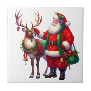 Carreau en céramique de Noël Père Noël