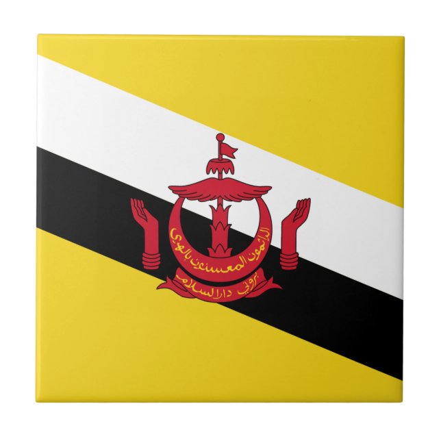 Carreau en céramique Drapeau de Brunei (Devant)