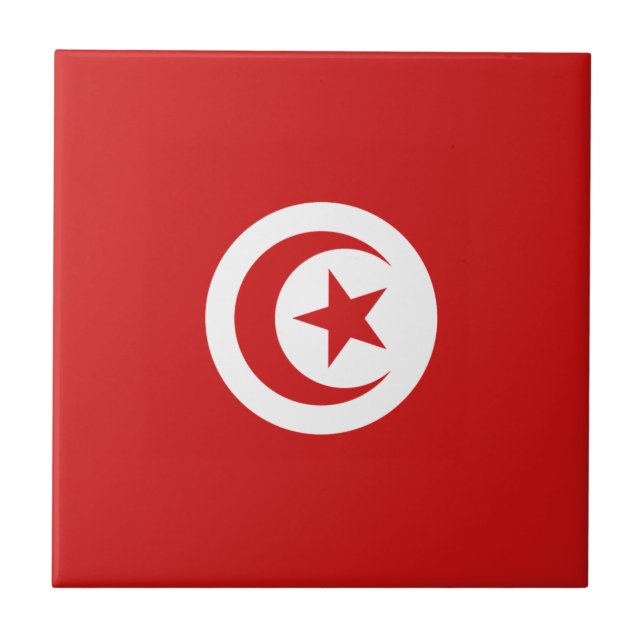Carreau en céramique Drapeau de la Tunisie (Devant)