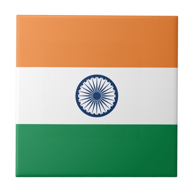 Carreau en céramique Drapeau de l'Inde (Devant)