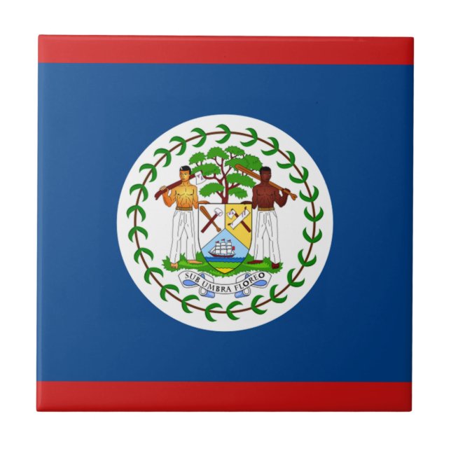 Carreau en céramique Drapeau du Belize (Devant)